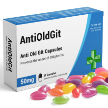 KadoBox - AntiOldGit - Joke Pill Box - Jelly Bean Sweets (50g) - Funny Gifts for Men, 1 Compartment, Birthday and Retirement Presents for Grandad
