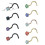 9 τεμάχια 20 γρ. Claw Round Crystal Ring Piercing Μικτού Χρώματος Κυβικό Ζιρκονίου Piercing 5