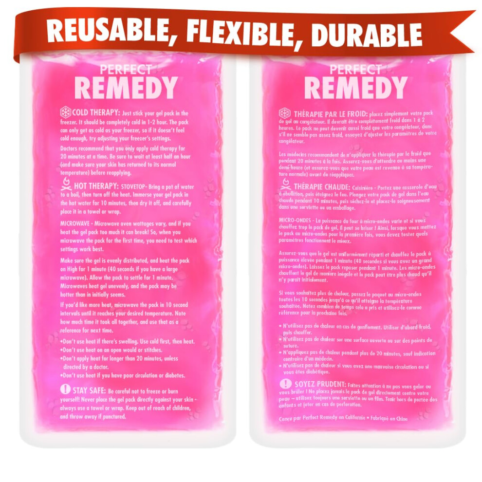 Perfect Remedy Gel Ice Pack Hot & Cold Compress Reusable Injury Ice