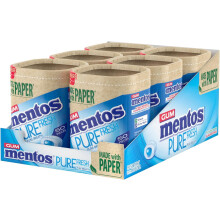 MENTOS GUM - Pure Fresh Chewing Gum - Crisp Outer Shell and Liquid Filled Centre - Fresh Mint - 6 x 50 Pieces