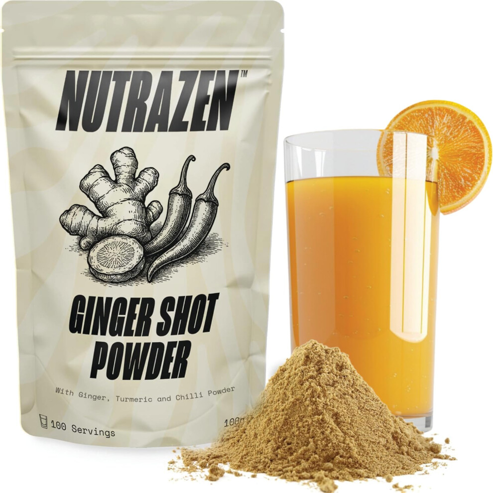 Nutrazen Ginger And Turmeric Shot Powder 100 Servings | Drink Supplement | Organic And Na