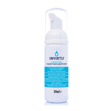 INVIRTU Alcohol Free Hand Sanitiser Foam 50ml – Non-Scented Hand Foam for Travel & Everyday Use – Kind to Skin