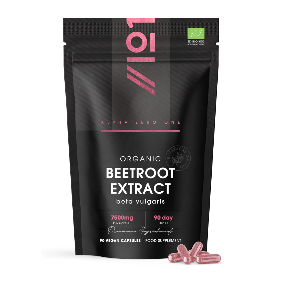 Alpha01 Organic Beetroot Extract Capsules 7500Mg | High Strength Beetroot Supplement | 90