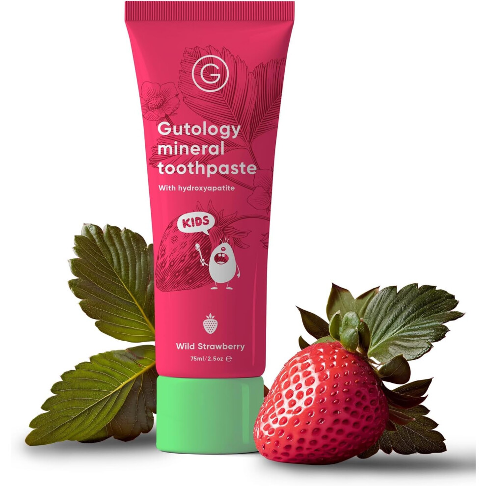 Gutology Kids Hydroxyapatite Mineral Toothpaste 75Ml Fluoride Free Toothpaste Microbiome Friendly Suitable For Sensitive Teeth & Children - Wild Stra