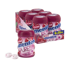 Mentos Pure Fresh Cherry Chewing Gum 35 Pieces – Sugar|Free Bursting with