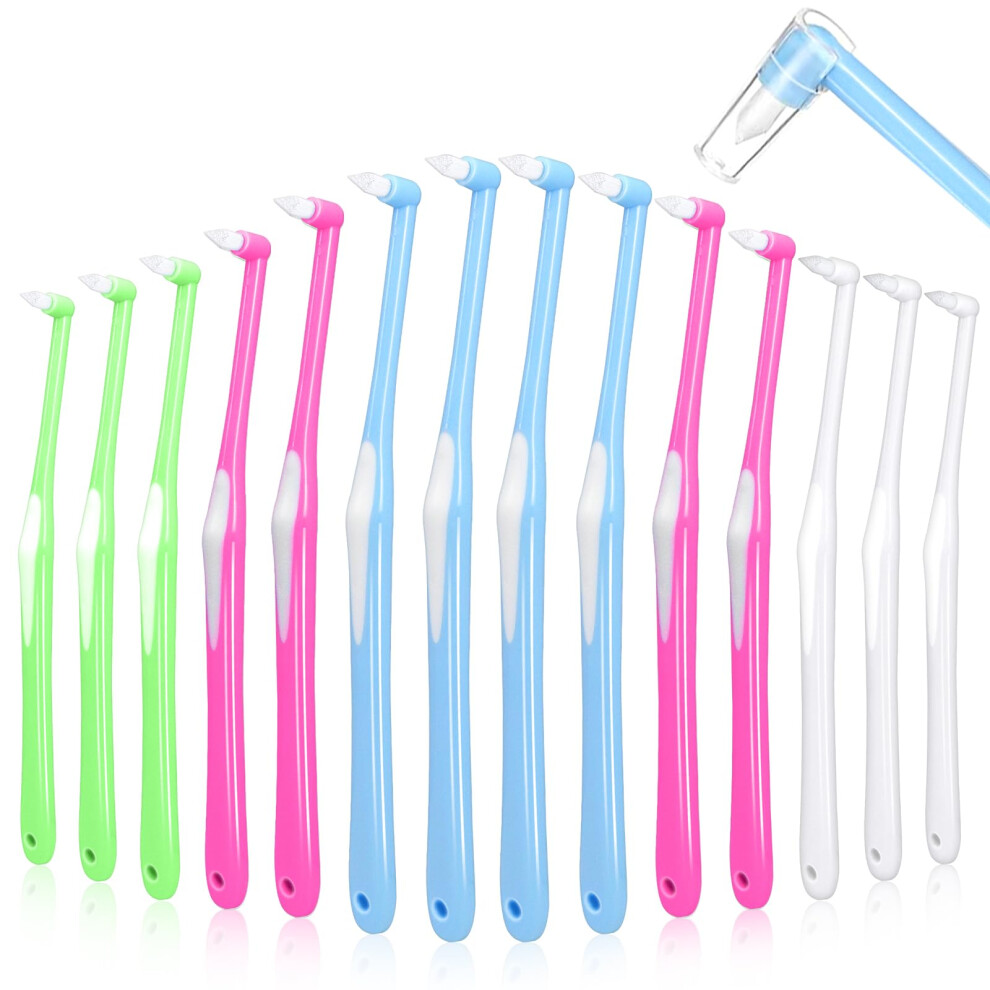 Sularpek 14 Pcs Interspace Toothbrushes Wisdom Toothbrush Single Tufted Toothbrushes With Cover