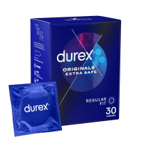 Durex Originals Extra Safe 30 Condoms Regular Fit With Silicone Lube Easy