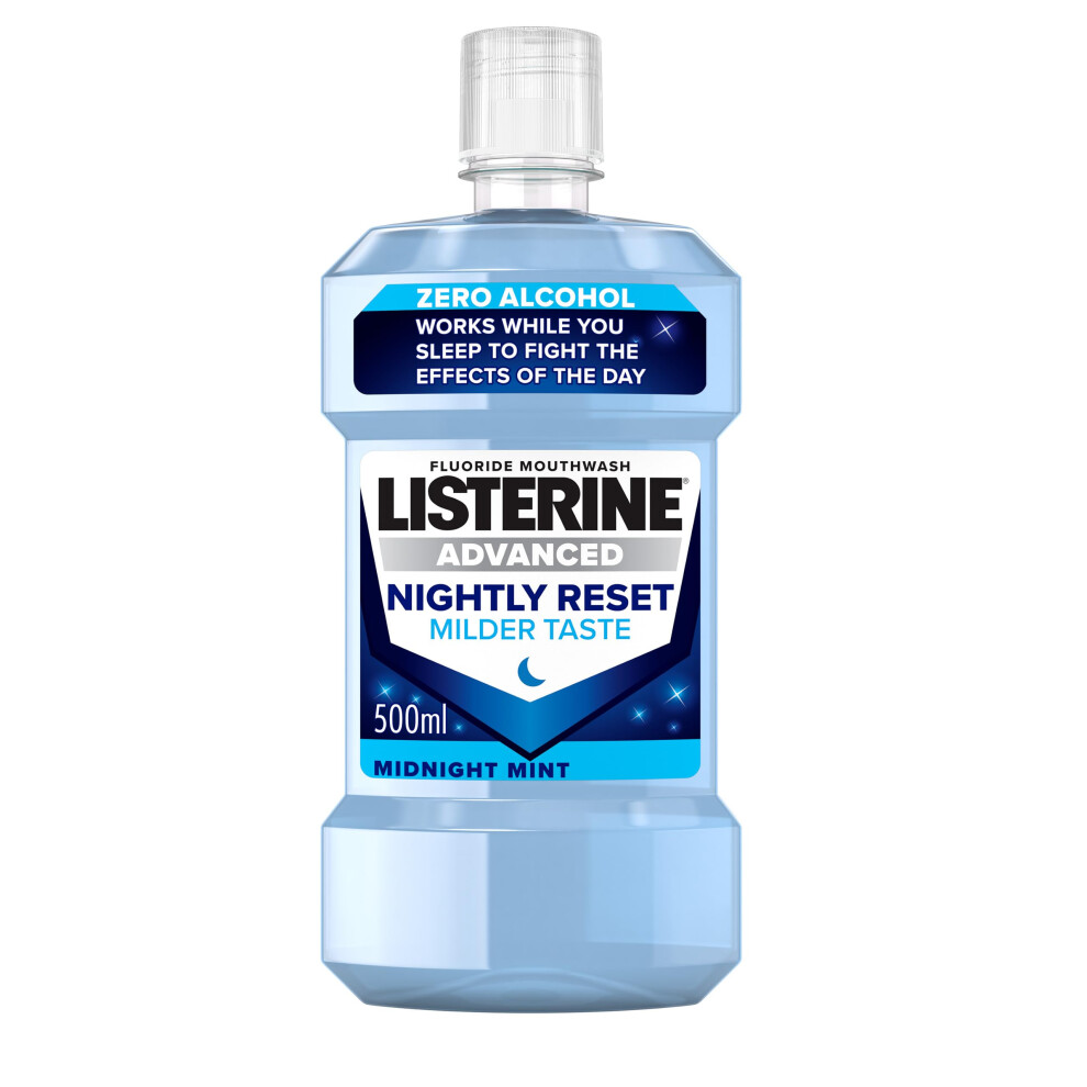 Listerine Advanced Nightly Reset Midnight Mint (Zero Alcohol) Mouthwash (500Ml) With Unique