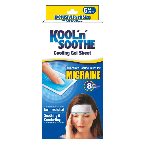 KOOL 'N' SOOTHE Migraine Cooling Gel Sheets, 6
