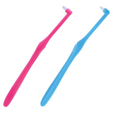 2-Pack Interspace Compact Soft Toothbrush - Single Tufted Gum Brush for Sensitive Gums & Deep Cleaning - Medium Gum Care - Precision Plaque Removal -