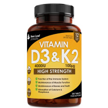 Vitamin D3 K2 | Vitamin D3 4000iu & Vitamin K2 100ug (MK7)