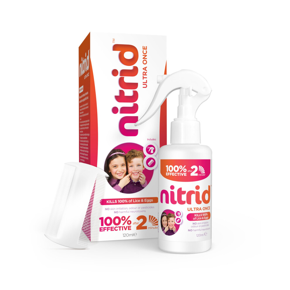 Photos - Hair Product Nitrid Ultra Once All-in-One Head Lice Treatment Spray & Comb - 100 Effective o