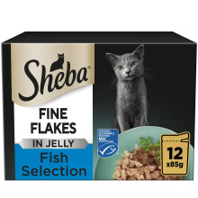 Sheba Fine Flakes in Jelly - Fish Collection - Wet Cat Food Pouches for Adult Ca