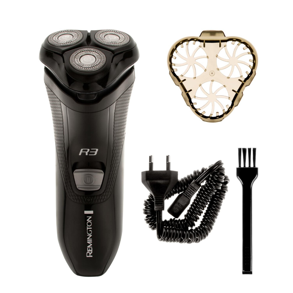 Remington Mens Electric Rotary Shaver R3 (Dual Track Blades, Flexing Blades And Pivoting Neck, Pop-Up Trimmer, 40Mins Corded Usage, 3-Day Stubble Sty