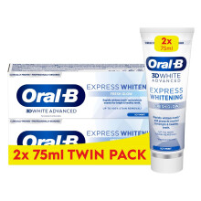 Oral|B 3D White Advanced Express Whitening Toothpaste Fresh Glow 2 x 75ml