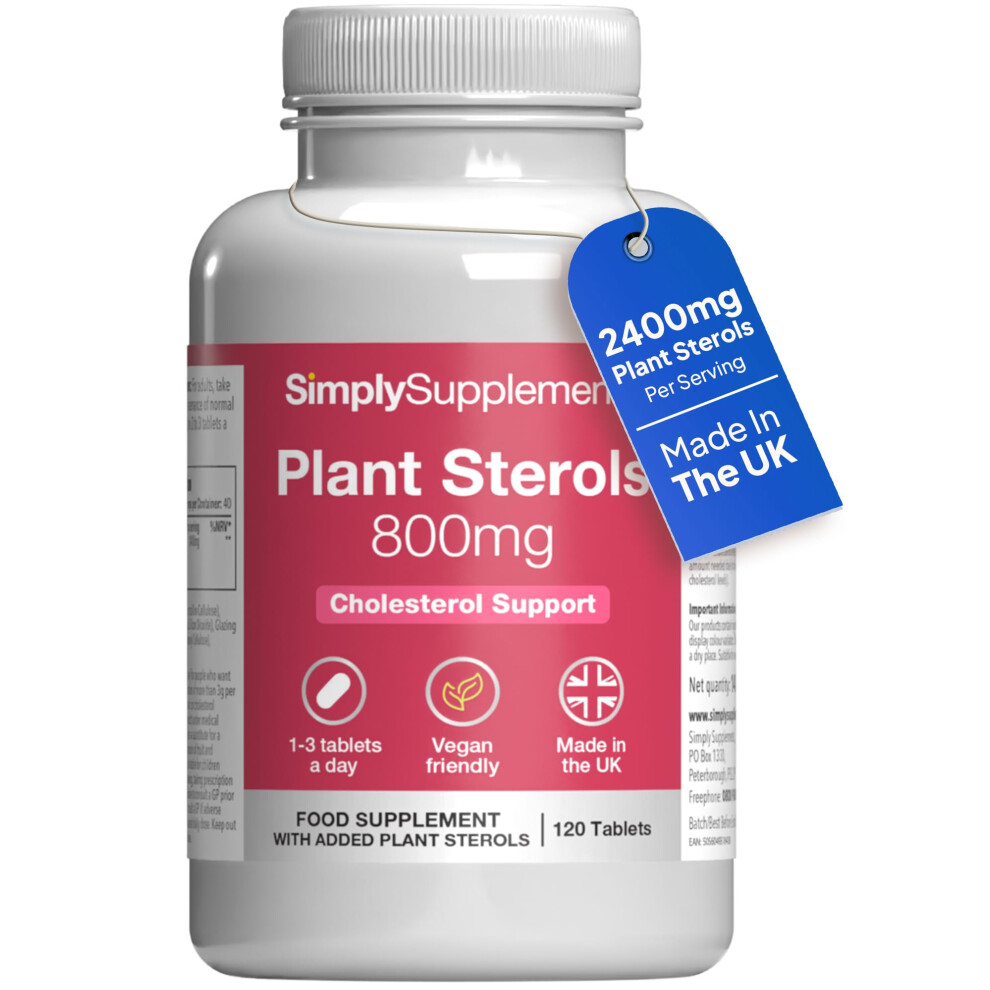 Simply Supplements Plant Sterols 2400Mg Per Serving | Advanced Formula | Contributes To The