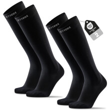 Effeet Compression Socks for Men Women, 2 Pairs Flight Socks with Cushioned Sole & Reinforced Toe, Knee High Sock for Running, Travel, Long Flights,