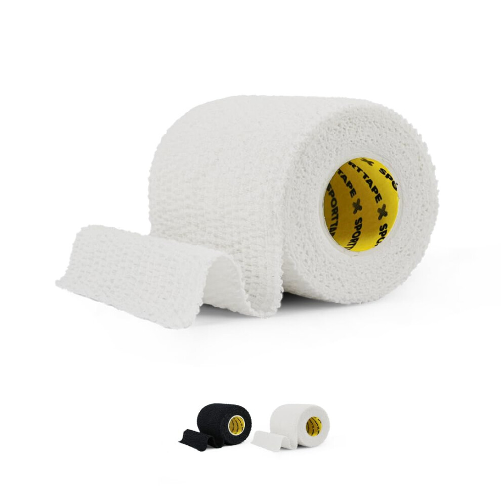 Sporttape Eab Tape | 7.5Cm X 4.5M - White - Tearable Elastic Adhesive Bandage | Rugby Lifting, Tear Light Strapping Tape For Medical, Lifting Blocks,
