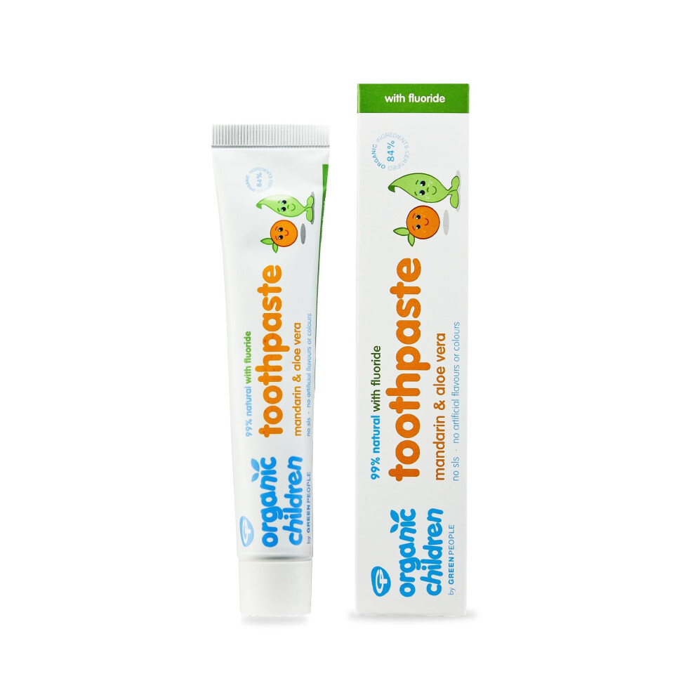 Greenpeople Green People Organic Children Mandarin And Aloe Vera Fluoride Toothpaste - Vegan, Organic & Cruelty Free, 50Ml
