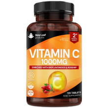 Vitamin C Tablets 1000mg - Enriched with Bioflavonoids & Rosehip - Premium Vitamin C Supplements - Vegan Tablets High Strength Ascorbic Acid VIT C fo