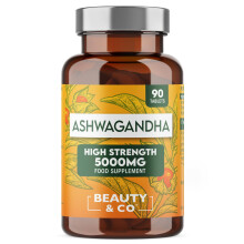 Ashwagandha 5000mg 90 Tablets, Super High Strength Ashwagandha- 3 Months Supply from Beauty & Co, Pure Ashwagandha, Vegan, Made in the UK.