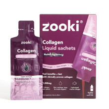 Zooki 11,000mg Super Strength Marine Collagen Liquid Sachets | Hydrolysed Peptides | Ultimate Skin, Hair, Nails, Joints, Bones & Muscles Support (Blac