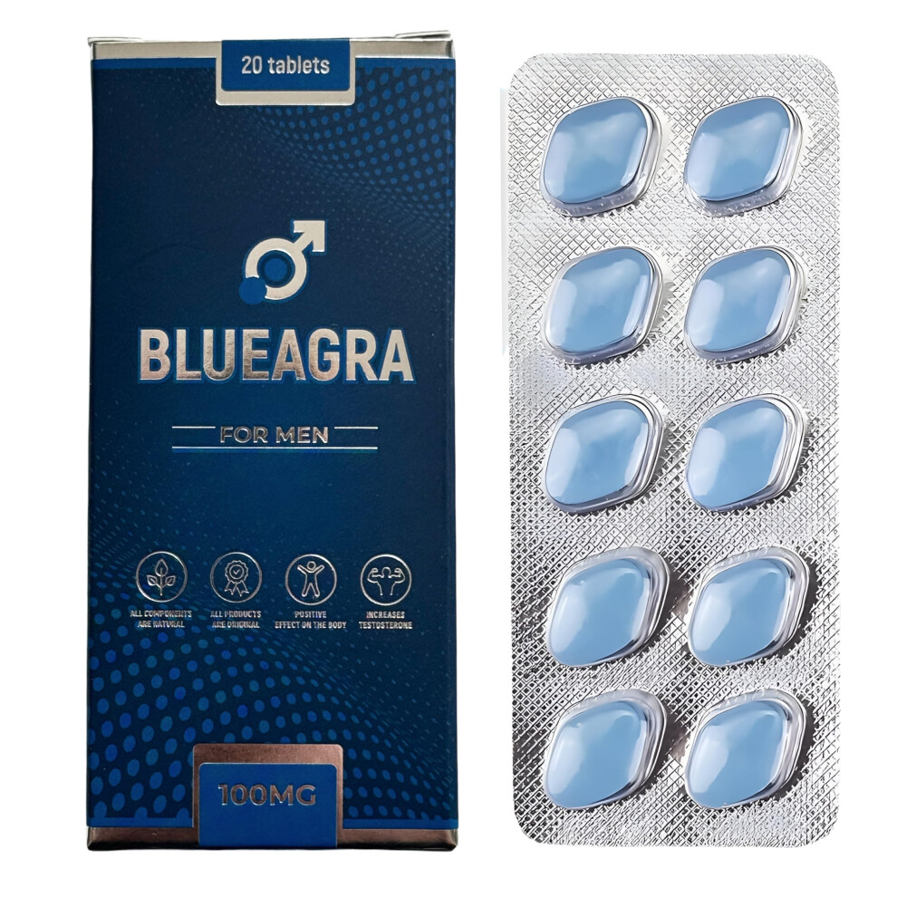 Blueagra Maca & Ginseng Tablets For Men |10 Count | Daily Vitality & Energy Support | Herbal Food Supplement | Uk Made