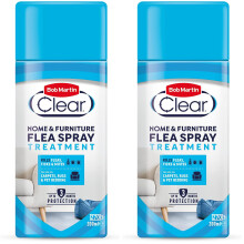 Bob Martin Clear | Flea Spray for the Home & Furniture | Kills Fleas, Ticks & Dust Mites | Fast Effective Household Treatment (200ml) (Pack of 2)