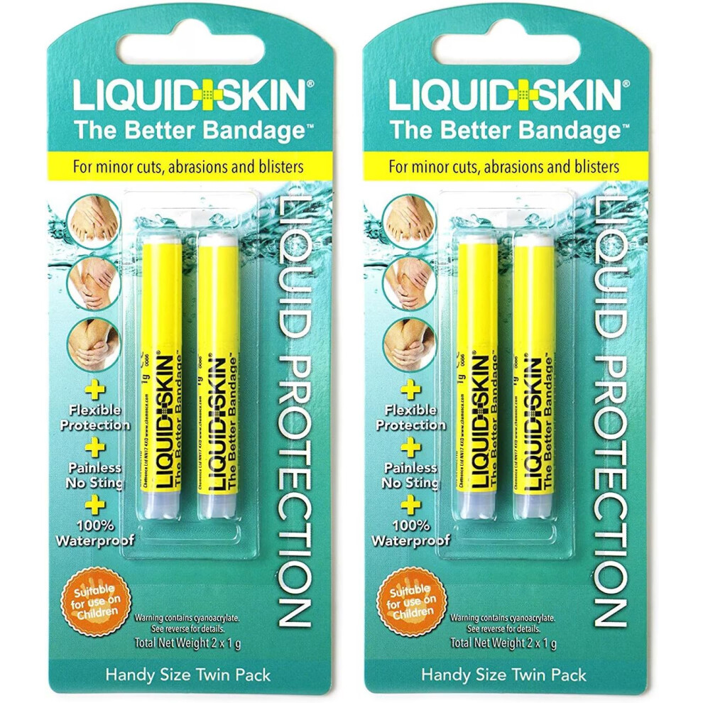 Liquid Skin Liquid Plaster - Waterproof Liquid Bandage For Cuts, Wounds, Cracked Skin, Scrapes - Promotes Faster Natural Healing - No Sting, Non-Burn