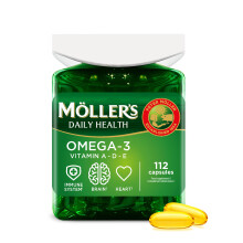 Moller’s  | Omega-3 Capsules | Fish Oil | Nordic Omega-3 Dietary Supplement with EPA and DHA and Vitamins A, D and E | 166-year-old-brand | Dail