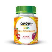 Centrum Multivitamins Orange and Mixed Berry Gummies, for Kids Immunity Support, Natural Fruit Flavour, Includes Key Vitamin C and D, 30 Chewable Mul