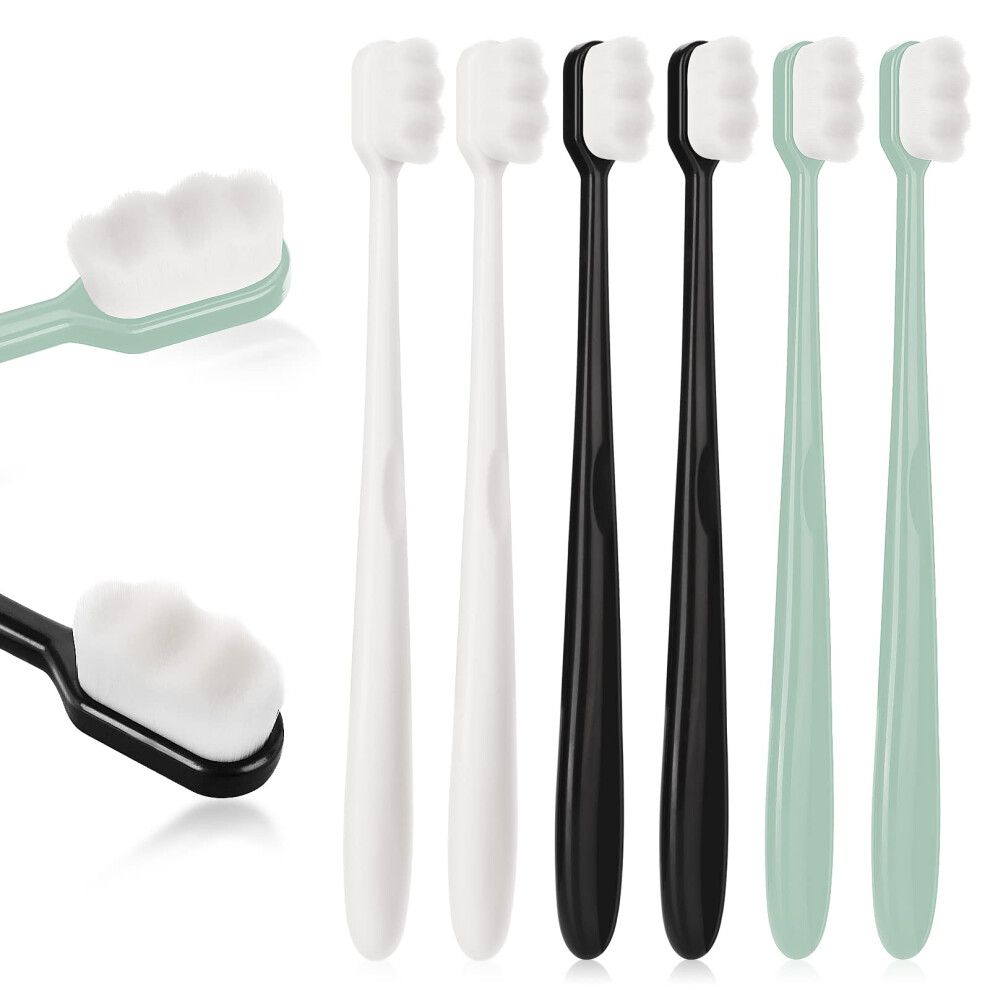 Wllhyf 6 Pcs Extra Soft Toothbrush Micro Nano Toothbrushes With 20000 Bristles Sterile Fiber Adult Toothbrush Painless Brushing For Sensitive Teeth O