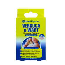 Healthpoint Verruca and Wart Removal Patches, 10 Patches in 2 Sizes, Dermatologically Tested, Prevents Risk of Bacterial Infection, for Hands and Fee