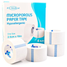 JFA Medical Microporous Surgical Tape First Aid Medical Tape 2.5cm x 10m - Pack of 4 Rolls