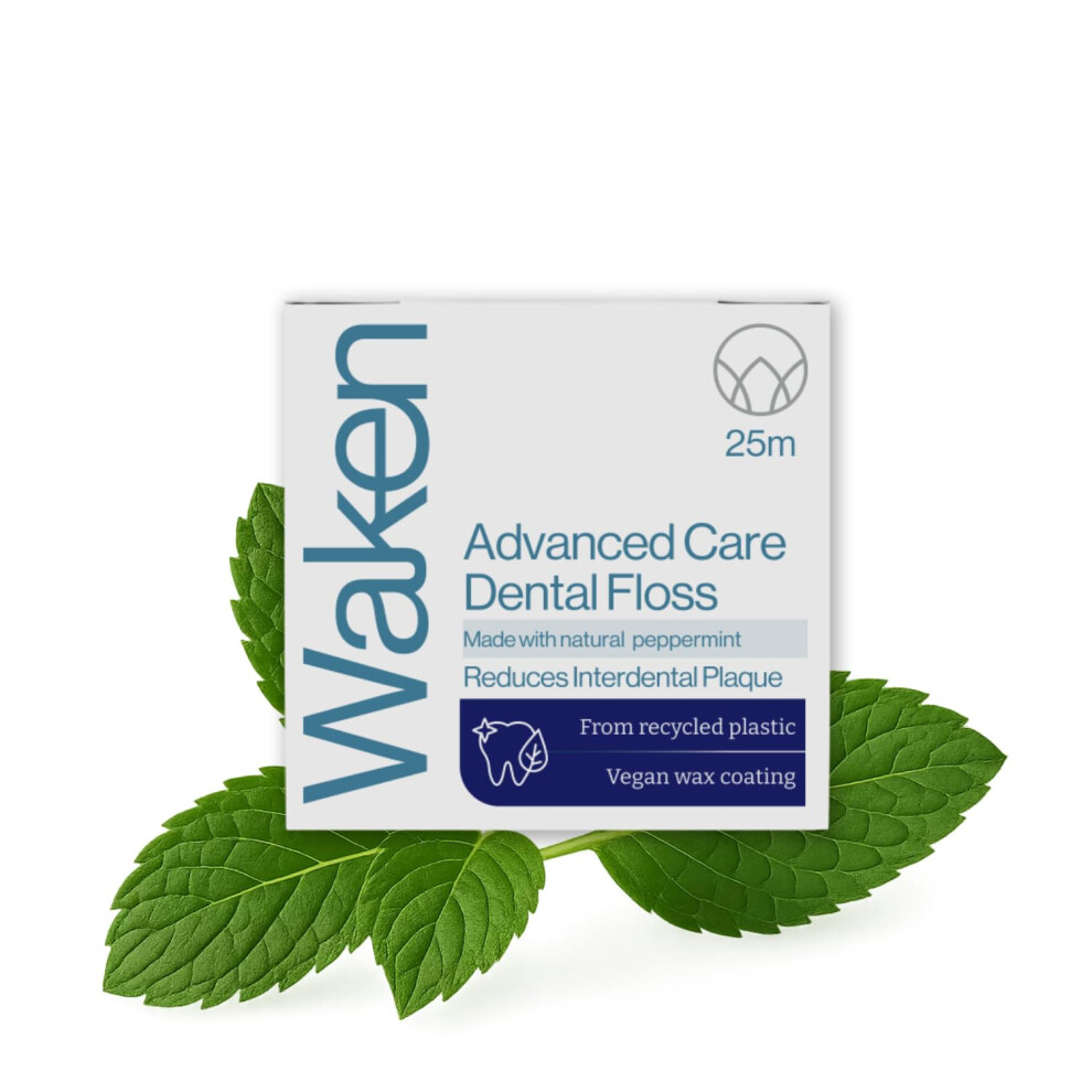 Waken , 25M Peppermint Advanced Care Dental Floss, 100% Natural
