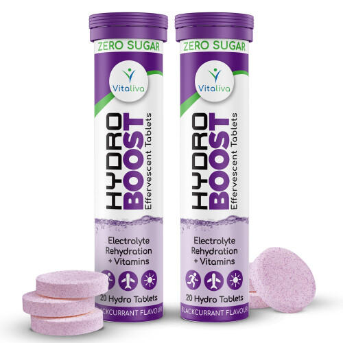 Hydro Boost Electrolyte Tablets + Vitamins | Rapid Rehydration & Recovery | Zero