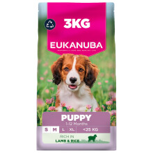 Eukanuba Lamb & Rice - Complete Dry Puppy Food - For Small & Medium Breed Dogs 3KG