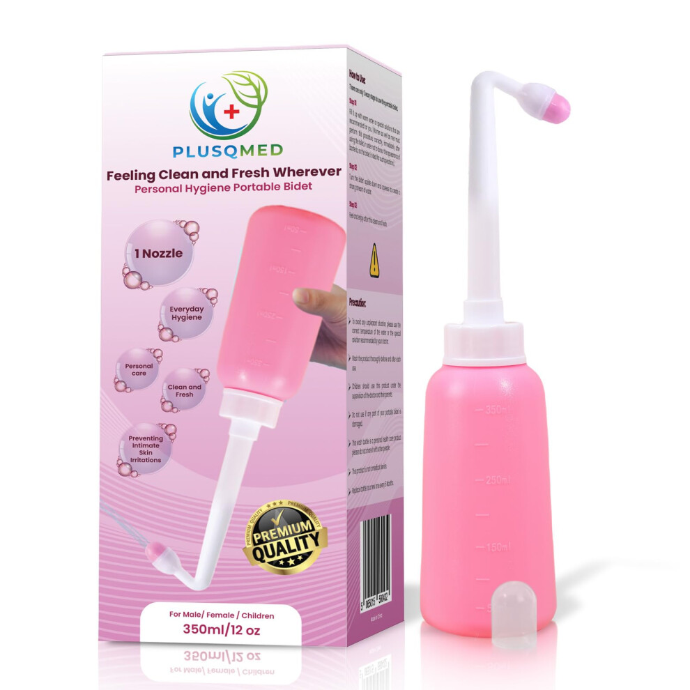Plusqmed Peri Bottle For Postpartum Care Â 350Ml Portable Bidet Bottle With 1 Nozzle Stor