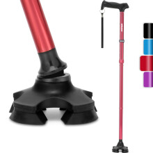 Rehand Walking Stick for Men & Women - Foldable, Adjustable, Lightweight, Self Standing Pivot Walking Stick, Soft Handle Grip, with Travel Bag, Walki