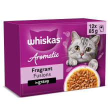 WHISKAS AROMATIC Adult Wet Cat Food in Gravy 12x85g Fragrant Fusions (Pack of 4)
