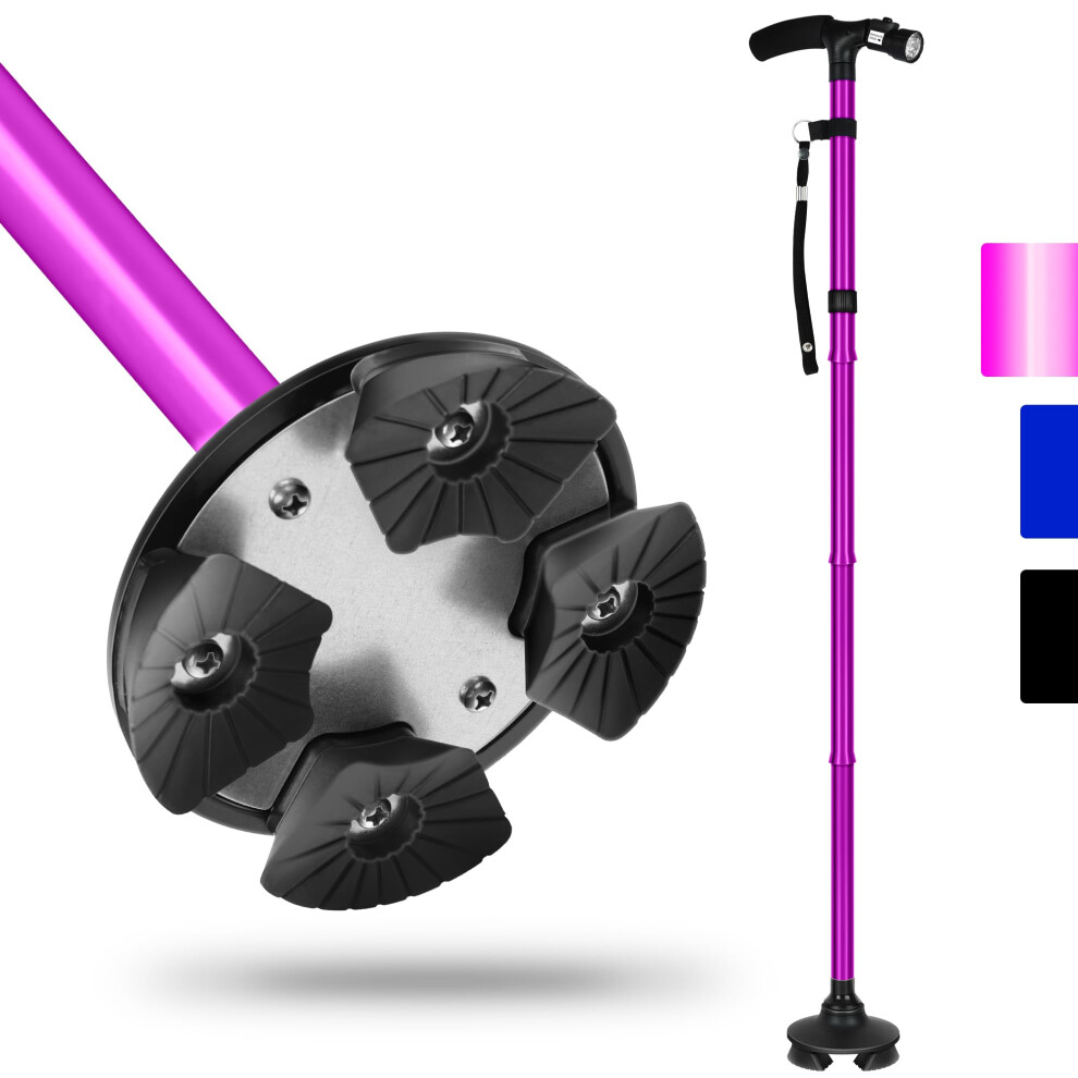 Runzi Folding Cane With Led Light, Adjustable Canes And Walking Sticks For Arthritis Disabled And Elderly (Purple)Â¦