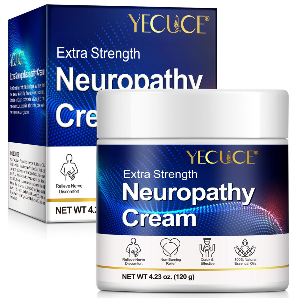 Yijiaxingzhou Cream/Lavender Neuropathy Nerve Relief For Feet, Legs, Hands, Back With Arnica B6, Natural Calm Soothing Relief Massage Gel For Muscle &