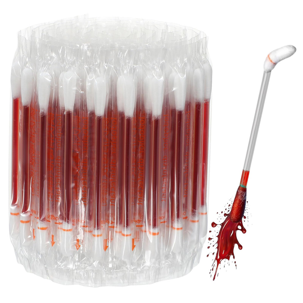 Healifty 50 Pieces Disposable Iodine Cotton Swabs, Iodine For Wounds Cotton Swabs, Portable Individually Wrapped Medical Cotton Buds For Nasal Ears B