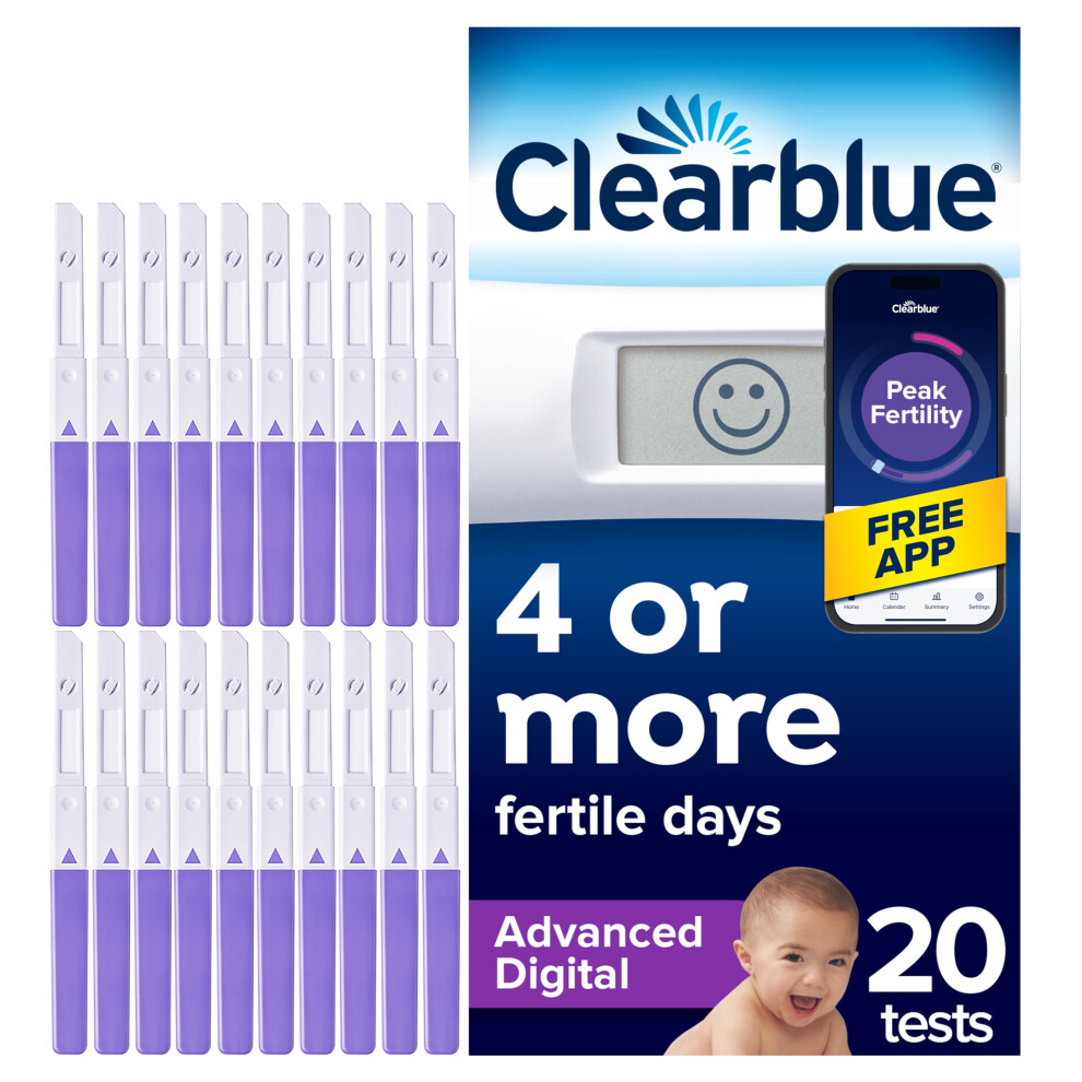 Clearblue Advanced 20 Digital Ovulation Tests, Typically Identifies At Least 2X More Fertile Days Vs Lh Only Ovulation Test Strips, Double Your Chanc