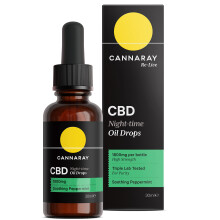 Cannaray CBD Oil Drops for Night-Time, 1800mg, High Strength,