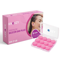 Knoxzy Silicone Ear Plugs Re-Usable Waterproof Noise Cancelling Premium Moldable Ear Plugs for Sleeping, Travelling, Studying Noise Reduction Pink Pa