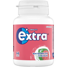 Extra Watermelon Sugar Free Chewing Gum Bottle, 46 Pieces - Fresh Breath Fruit Gum - Travel Essentials, Air Travel Accessories, Road Trip Snacks & Su
