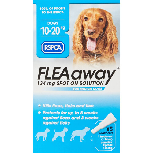 RSPCA FleaAway Spot On Solution for Medium Dogs, 134 mg