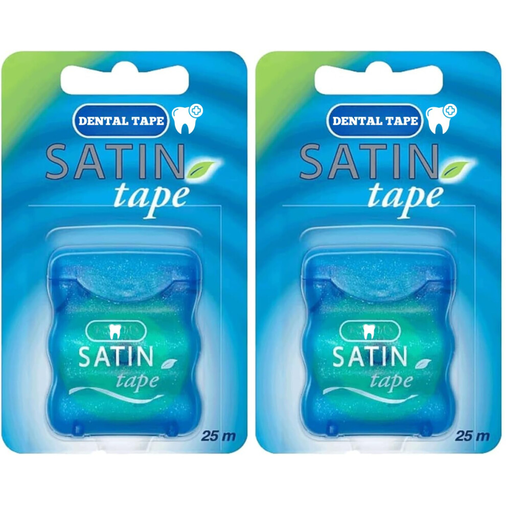Xeemyx 2 X Oral Satin Tape 25M Dental Waxed Mint Flossing Tape Oral Care For Fresh Clean Feel