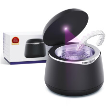 Sonic Pro Dental Cleaning Pod, 43kHz Ultrasonic Retainer Cleaner Machine for Dentures, Mouthguards, Braces, Aligners, Toothbrush Heads, Jewellery & A
